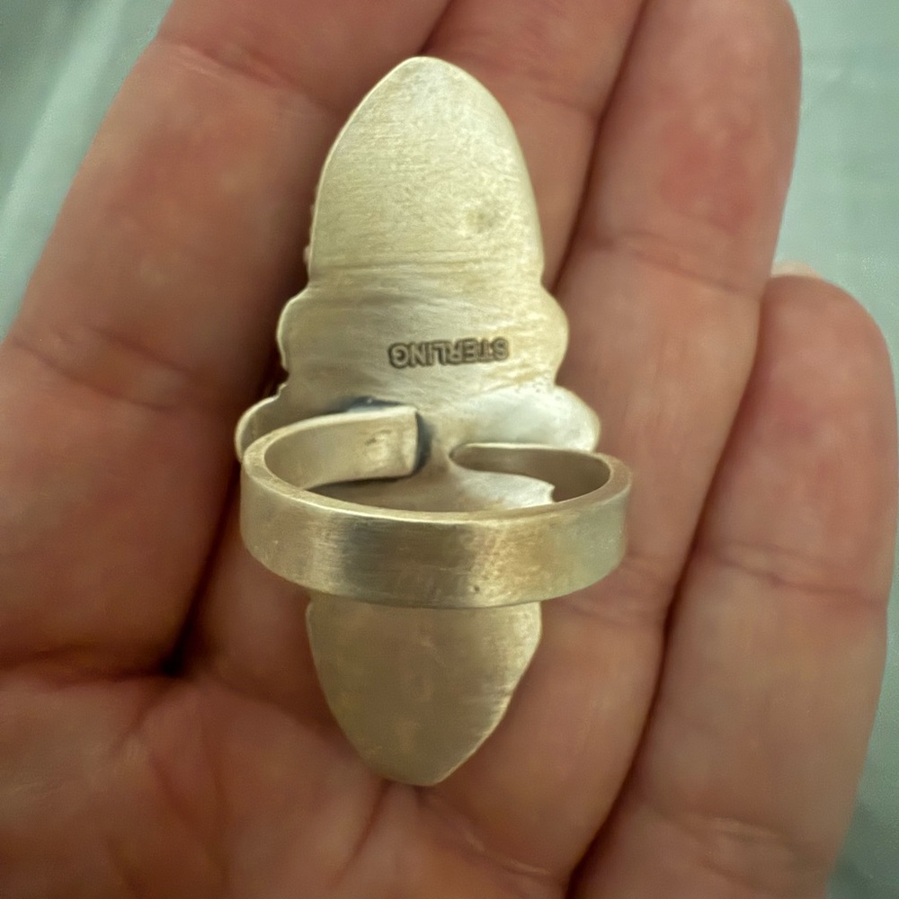 Turquoise Sterling Silver Statement Ring - image 2